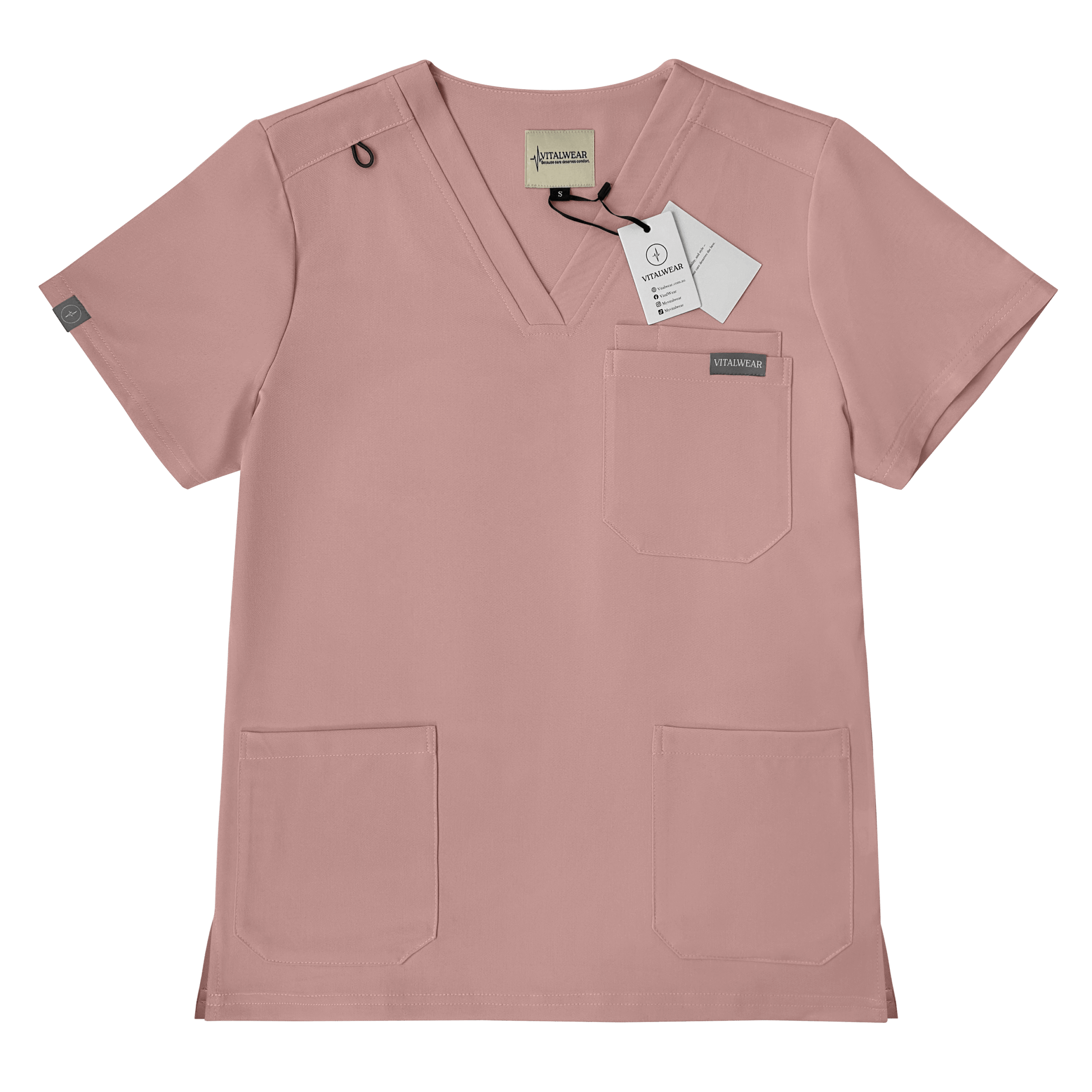 Women Pink V-Neck Full
